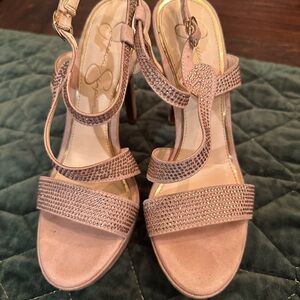 Jessica Simpson Blush Pink Rhinestone Heels